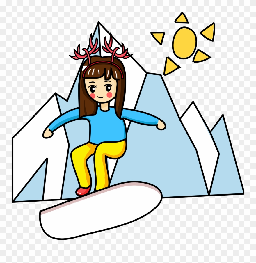 Ski Éléments D'hiver De Dessin Animé Personnage Mignon Clipart