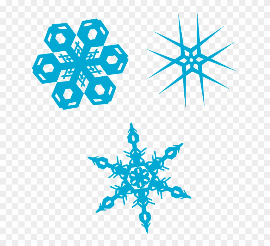 Flocons De Neige Cristaux Hiver Froid Symétrie Clipart