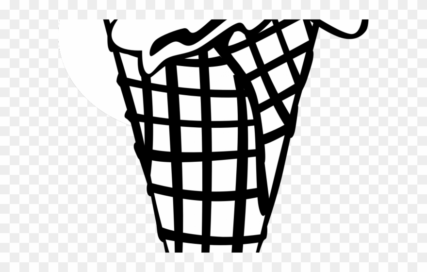 Drawn Waffle Cone Black And White Clipart