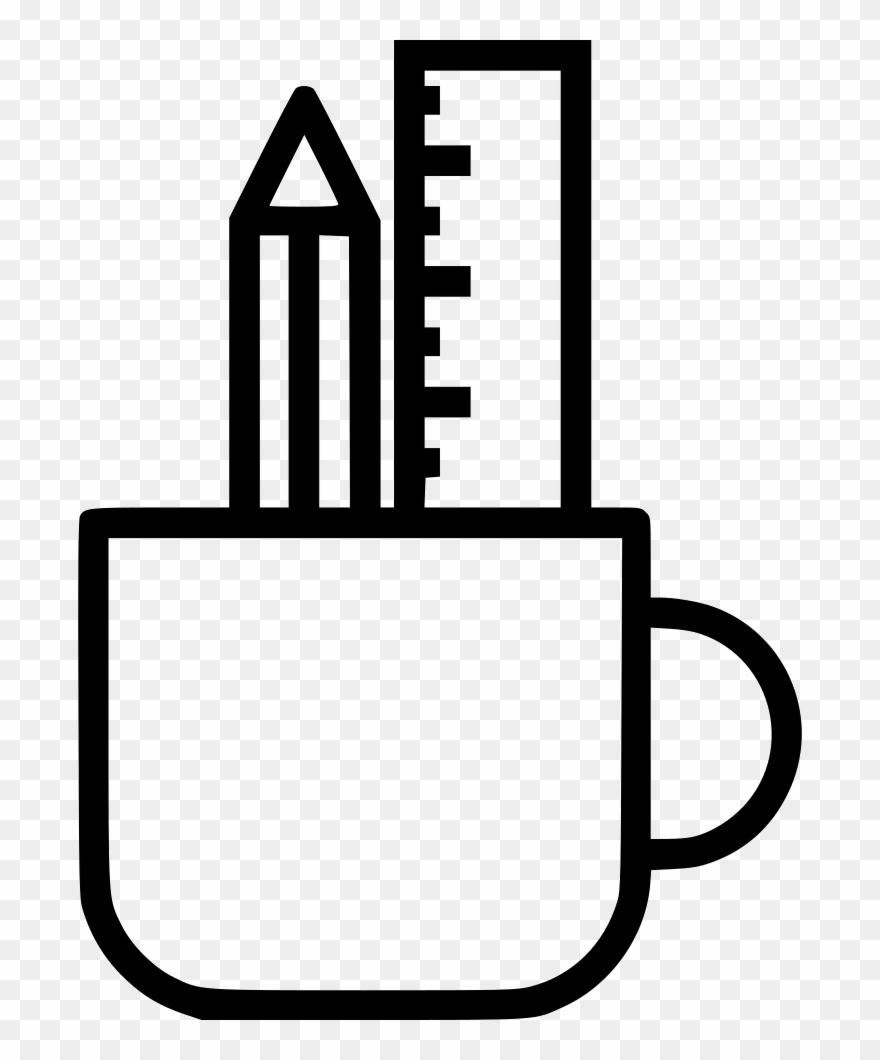 Pencil Ruler Mug Holder Clipart