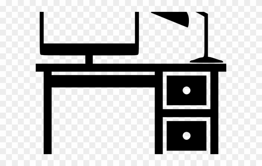 Desk Clipart Office Furniture - Png Download