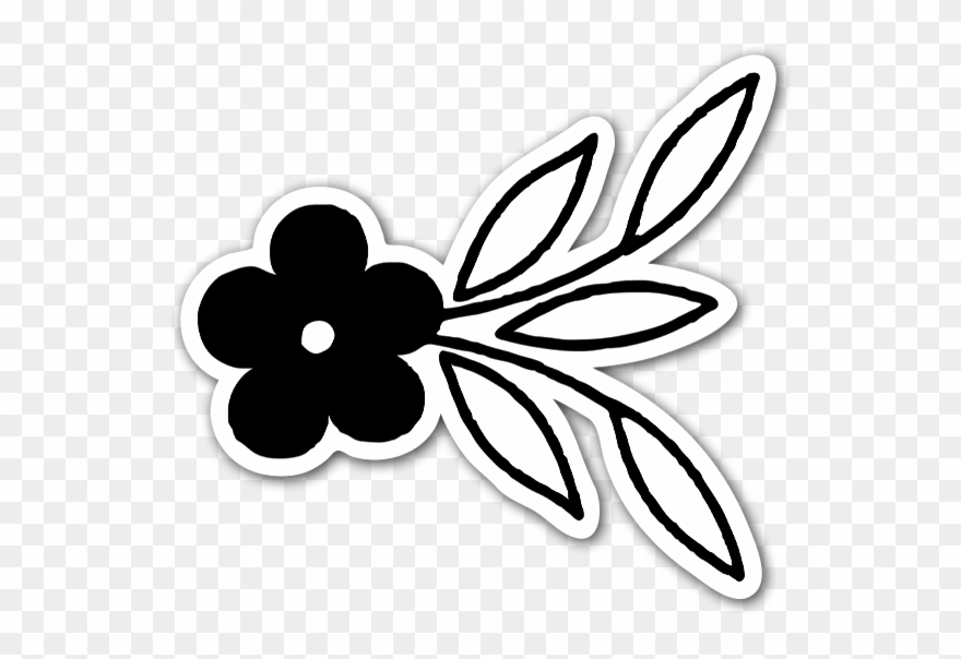 Black Flower Ornament Clipart