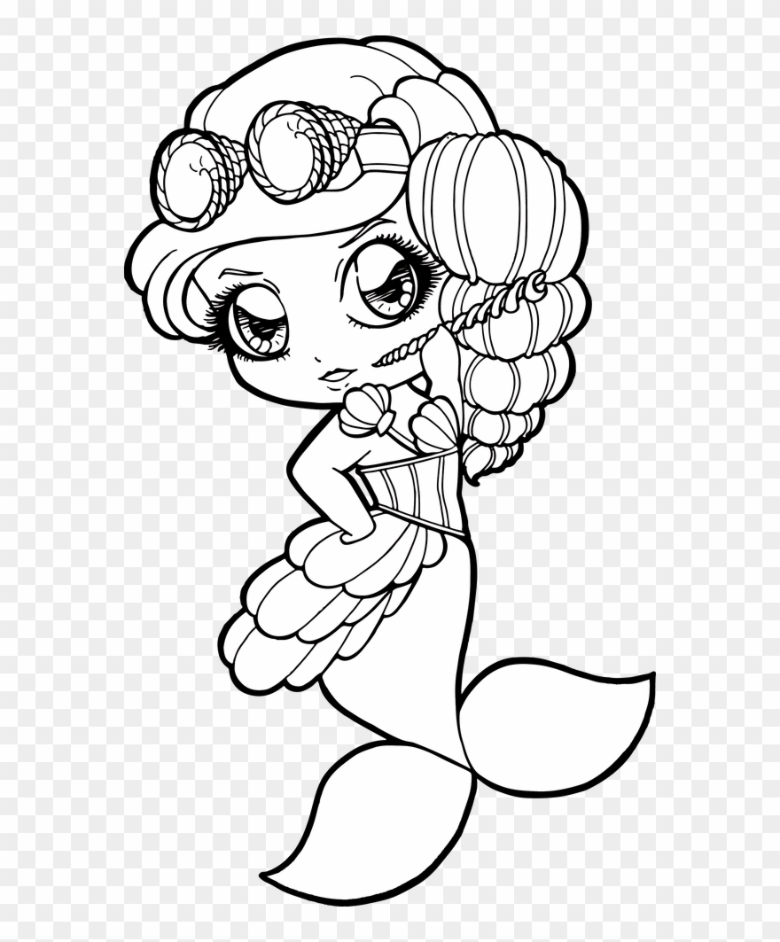 Drawing Shell Mermaid Clipart