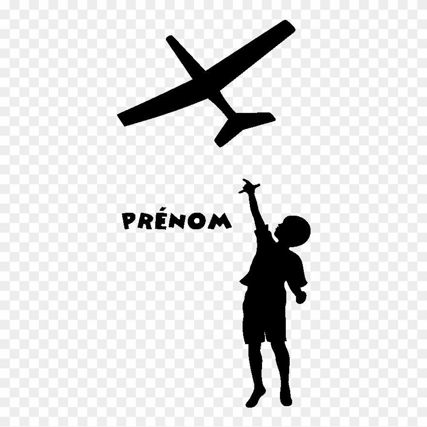 Sticker Prenom Personnalisable L Enfant Et L Avion Clipart