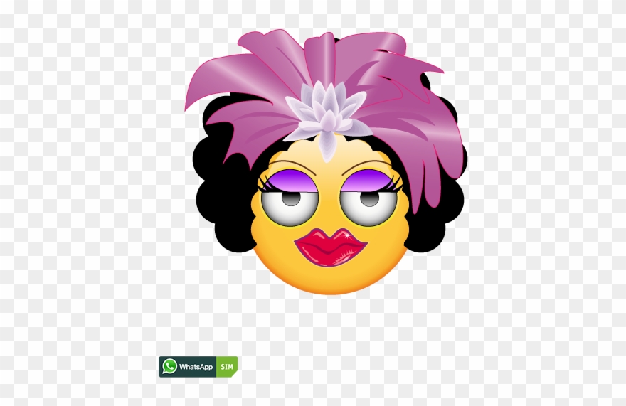 Love Smiley Mit Roten Lippen Und Lockenkopf Clipart