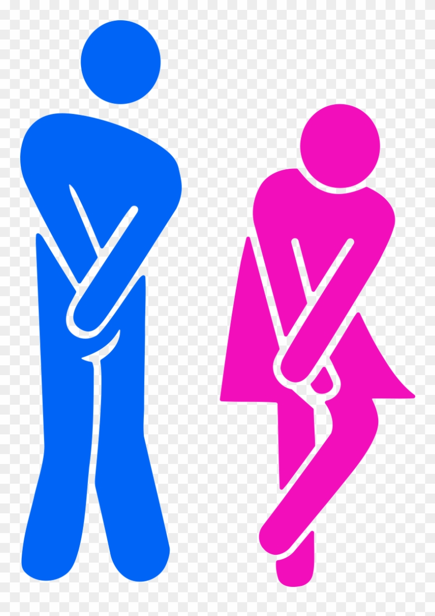 Sticker Porte Toilettes Homme Bleu Et Femme Rose Ambiance Clipart