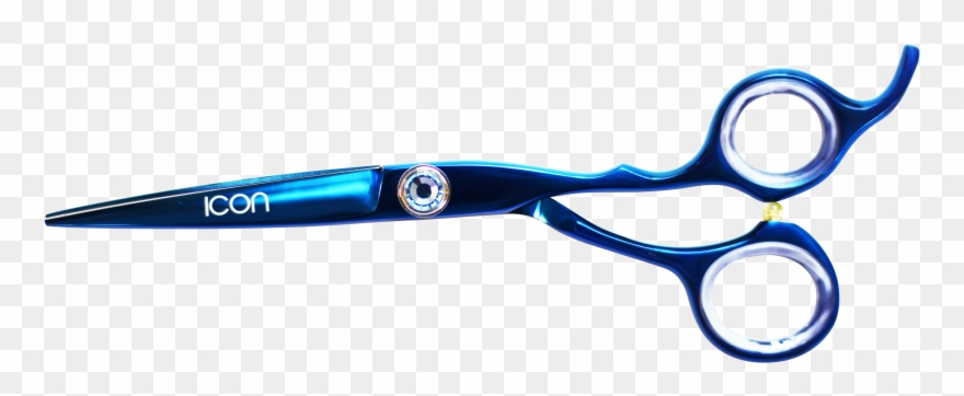 Icon 6" Blue Titanium Coated Hair Cutting Shears Scissors Clipart