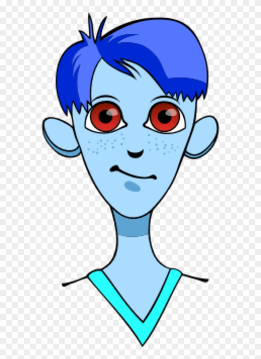 Boy Blonde Hair Smirking Big Eyes Vector Clip Art - Png Download