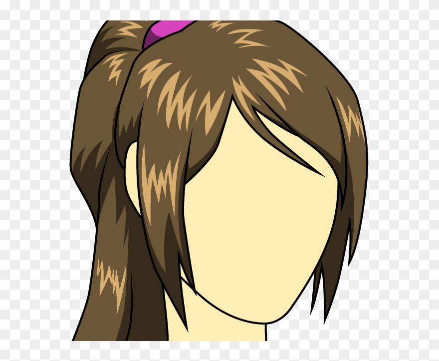 Drawn Ponytail Layered Hair Clipart