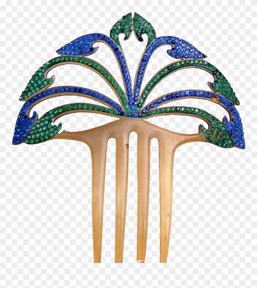 Art Deco Rhinestone Hair Comb Celluloid Hair Comb Hair Clipart