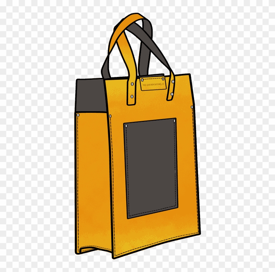Portfolio Tote In English Mustard Leather Clipart