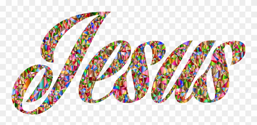 Clipart Luminous Chromatic Jesus Typography Clip Art - Png Download