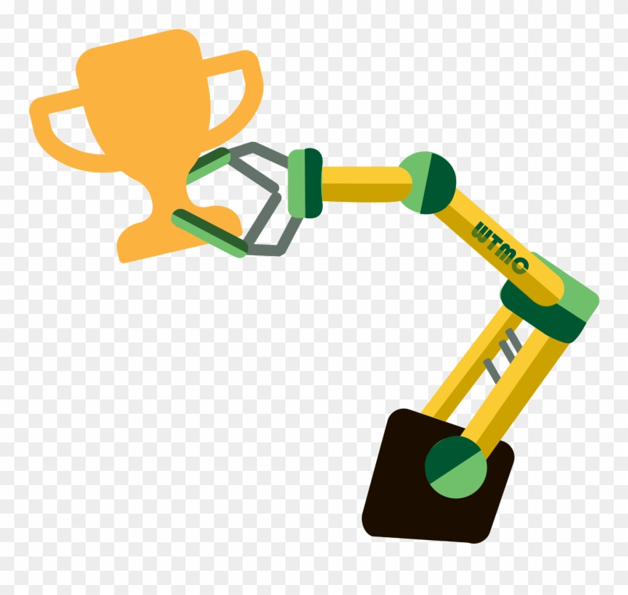 Robotic Arm Holding A Trophy In Its Claw Clipart