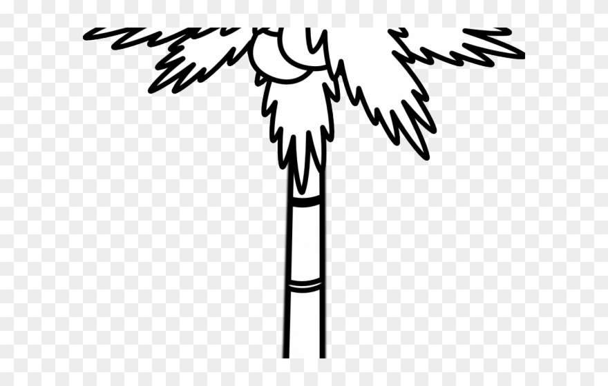 Hawaii Clipart Coconut Tree - Coconut Tree Black And White Clipart - Png Download