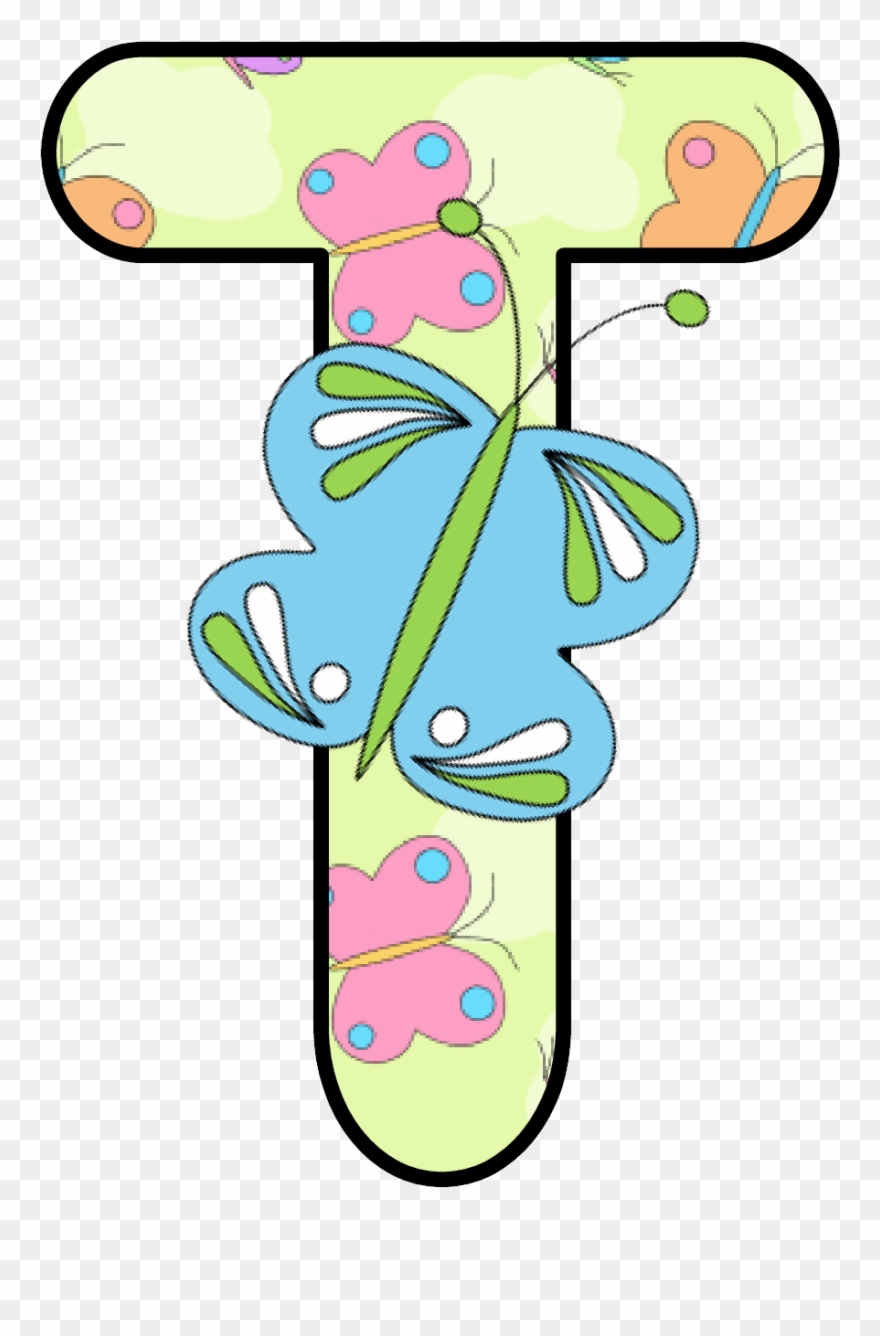 Ch B *✿* Alfabeto Mariposas De Kid Sparkz Letter T, - Imagenes De Abecedario Con Mariposas T Clipart