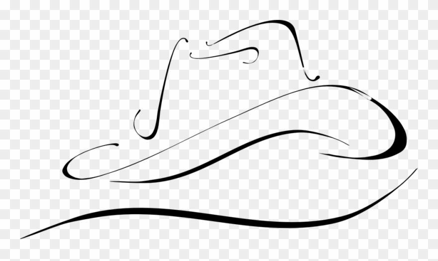 Download Clip Art Black And White Download School Bus - Silueta De Sombrero Vaquero - Png Download