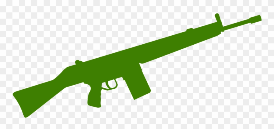 Military Rifle Cliparts - Machine Gun Silhouette - Png Download