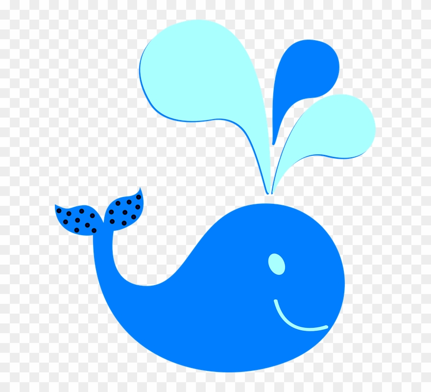 Polka Dot Whale New Color Clip Art - - Blue Water Spout Whale Blue Water Spout Whale Oval - Png Download