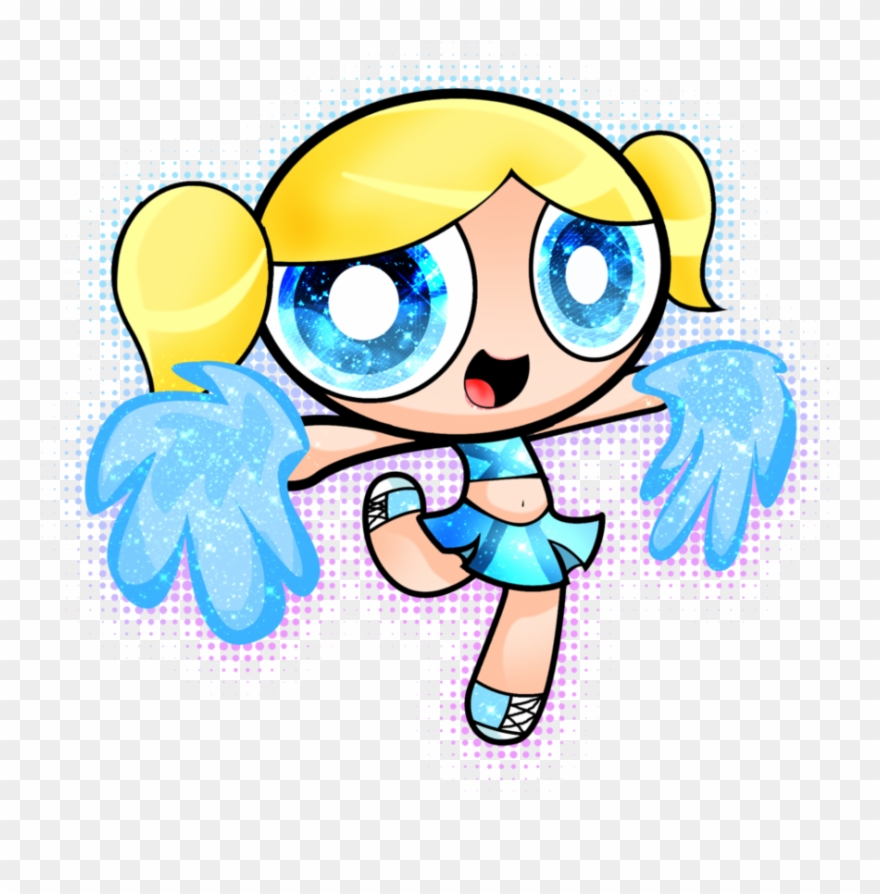 Rialto Panthers Junior All American Football Cheer - Powerpuff Girls Bubbles Cheerleader Clipart