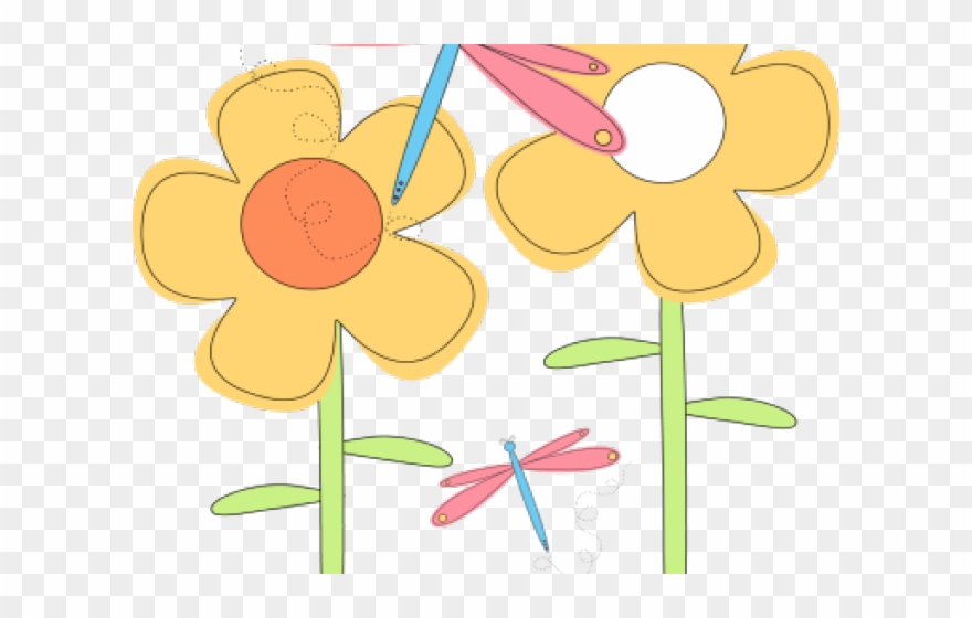 Dragonfly Clipart Flower - May Newsletter Template Preschool - Png Download