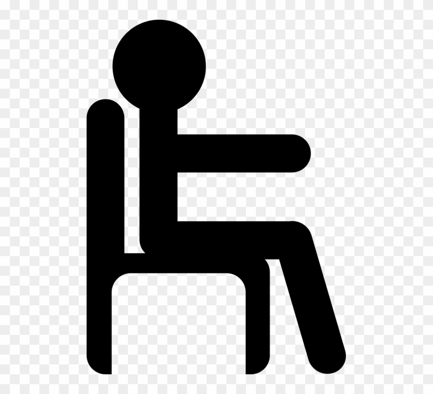 People Sitting Cliparts - Stick Figure In Chair - Png Download
