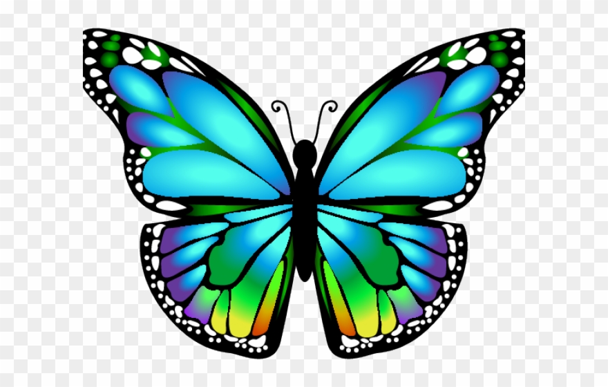 Dragonfly Clipart Butterfly - Blue 3d Butterfly Tattoo Design - Png Download