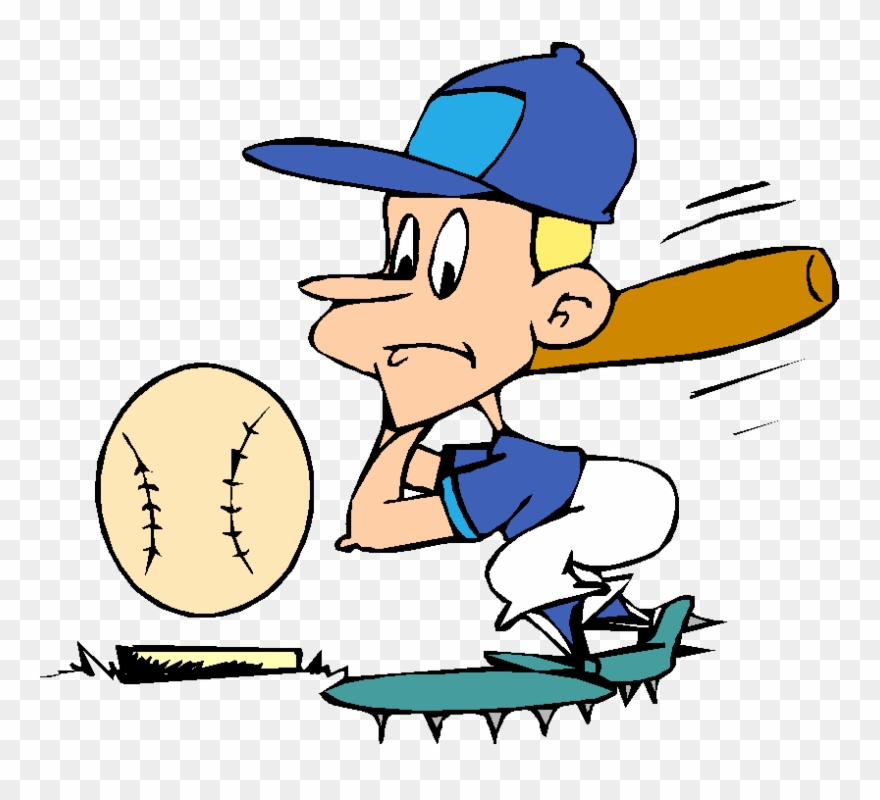 Men's Softball Cliparts - Baseball Home Run Cartoon Gif - Png Download