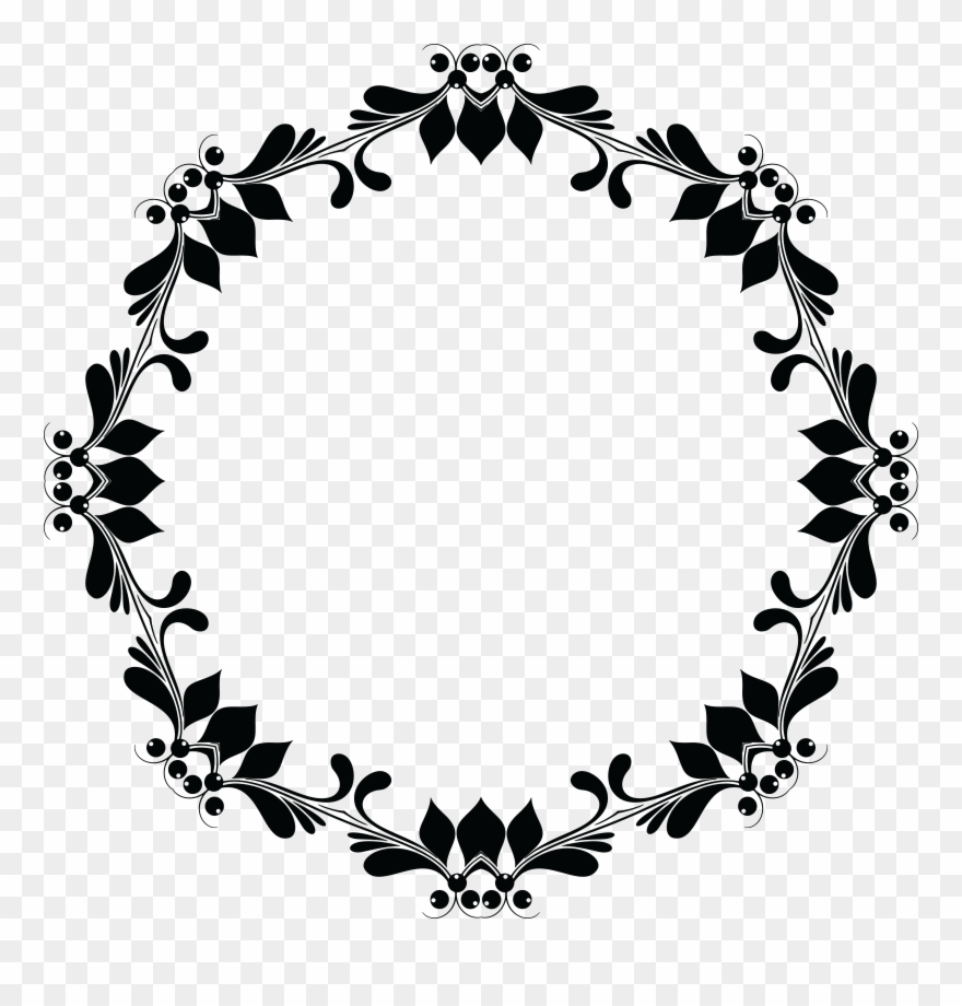 Free Clipart Of A Floral Frame - Black Floral Frame Clipart - Png Download