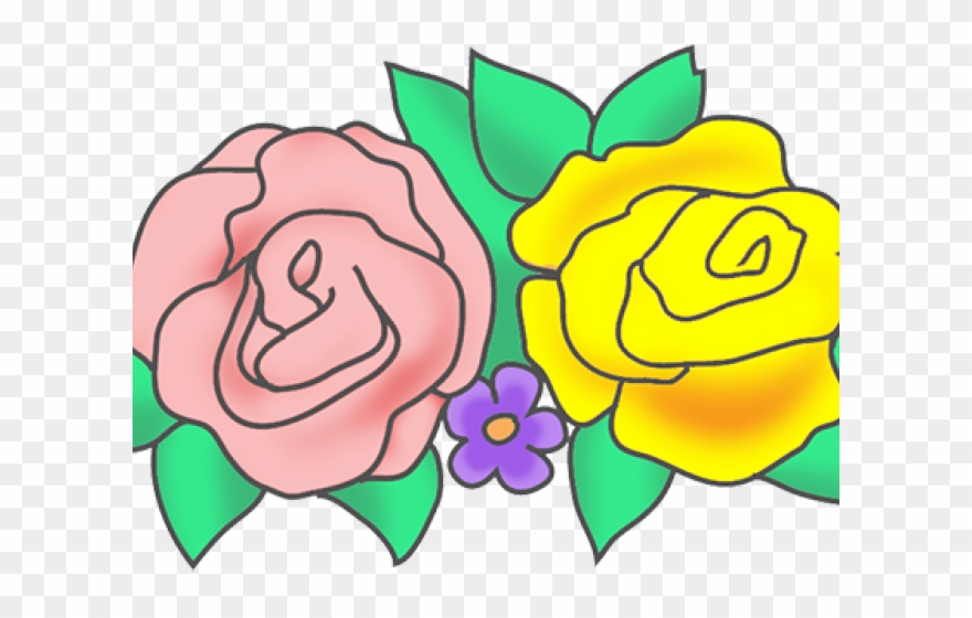 Floral Clipart Rose - Clip Art - Png Download