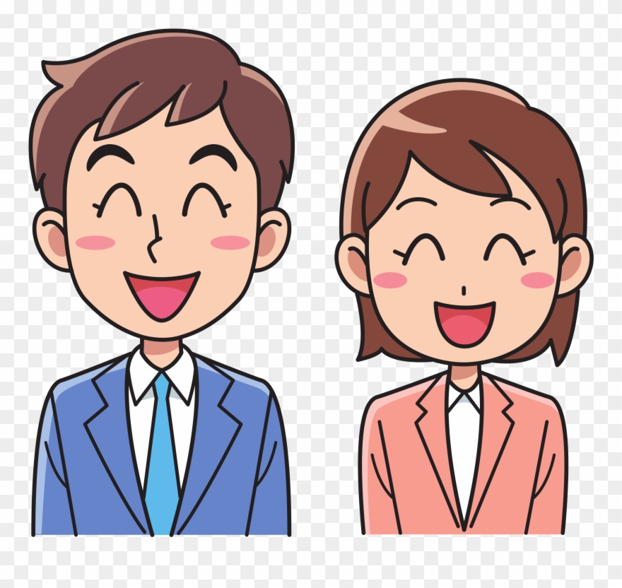 Download Man Woman Cartoon Clipart Businessperson Clip - Person Laughing Clipart - Png Download