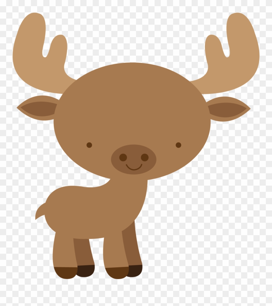 Floresta E Safari 3 Moose Png Minus Clipart - Baby Moose Clip Art Transparent Png