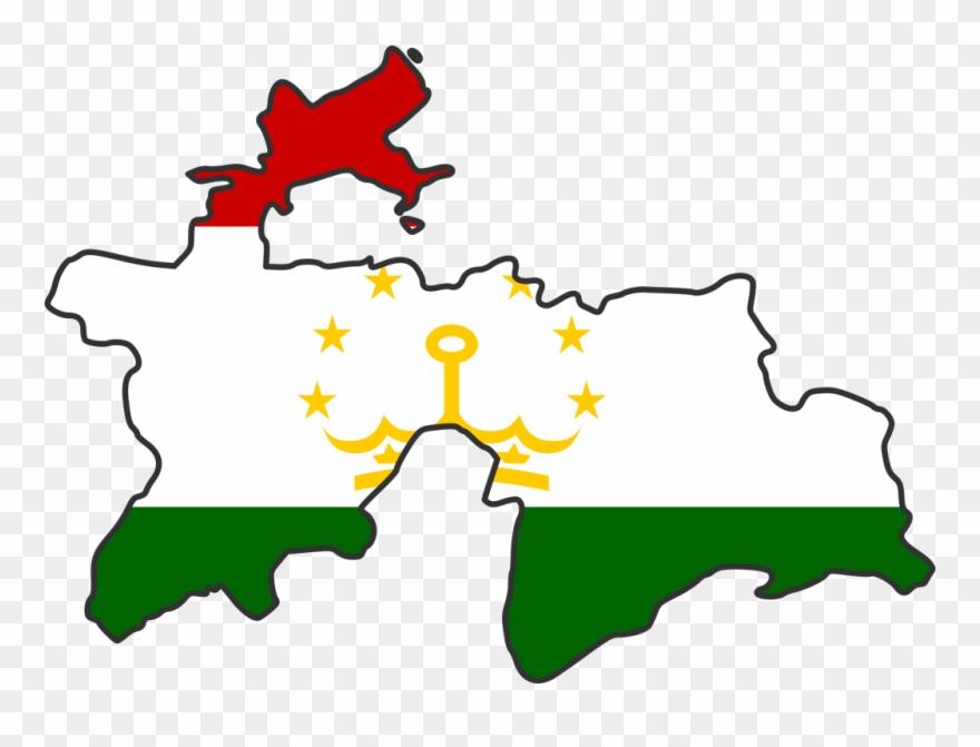 Tajikistan - Tajikistan Map And Flag Clipart