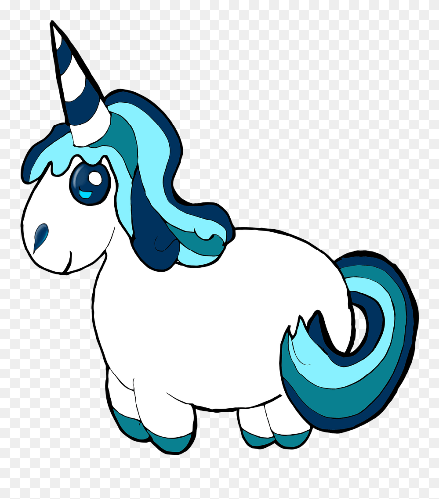 Free Illustration Unicorn Clipart Blue Pony Cute Image - Journal Pages - Unicorn Party: 6 X 9 , Lined Journal, - Png Download