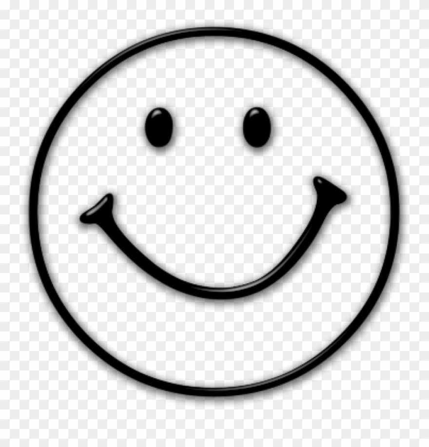 Black And White Moon Clipart Hatenylo Com - Happy Smiley Black And White - Png Download