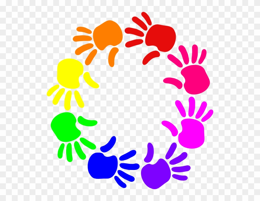 Clip Transparent Library Circle Of Friends Clipart - Rainbow Hands In Circle - Png Download