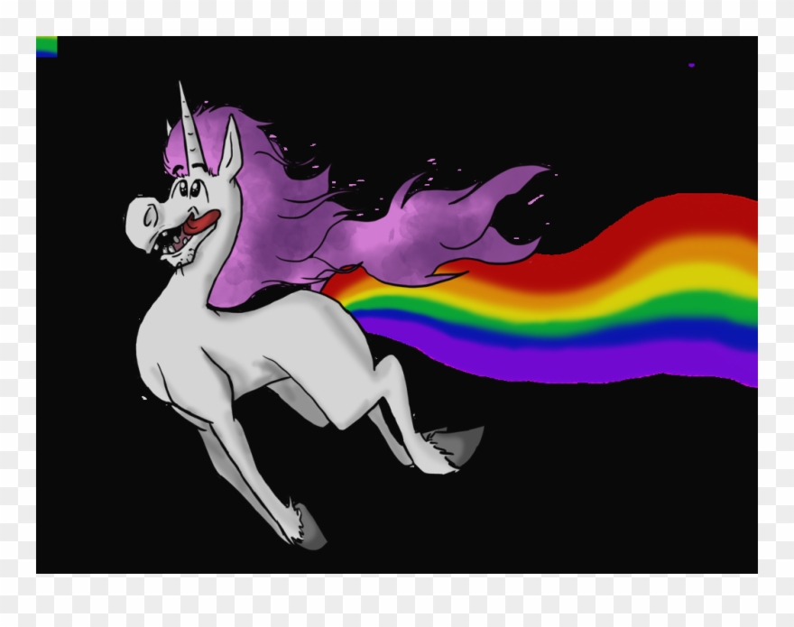 Unicorn Farting A Rainbow Clipart