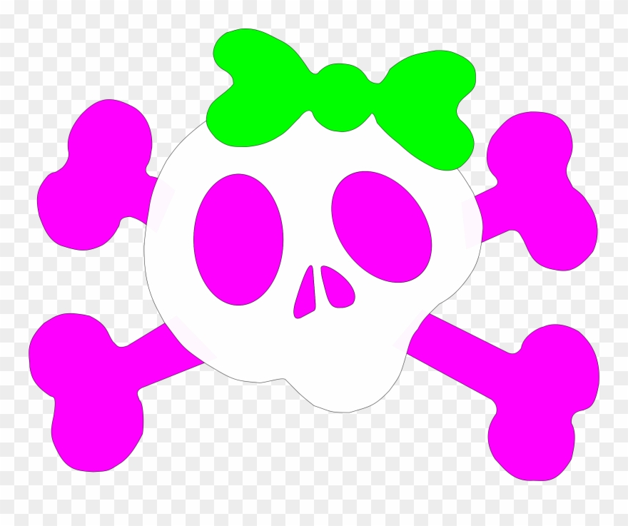 Big Image - Clipart Pink Girly Skull Transparent - Png Download