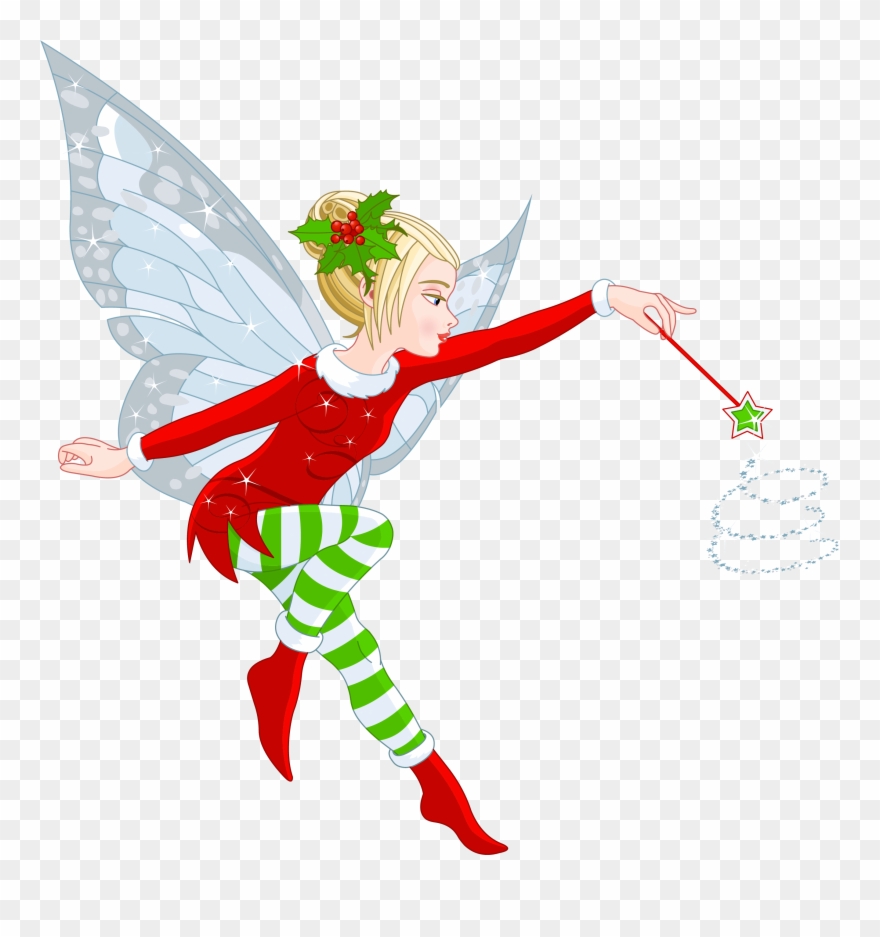 Elf Cartoon Cliparts - Christmas Fairy - Png Download