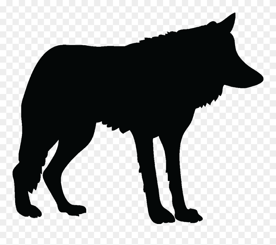 Wolf Silhouette 2 By Gdj - Blue 5'x7'area Rug Clipart