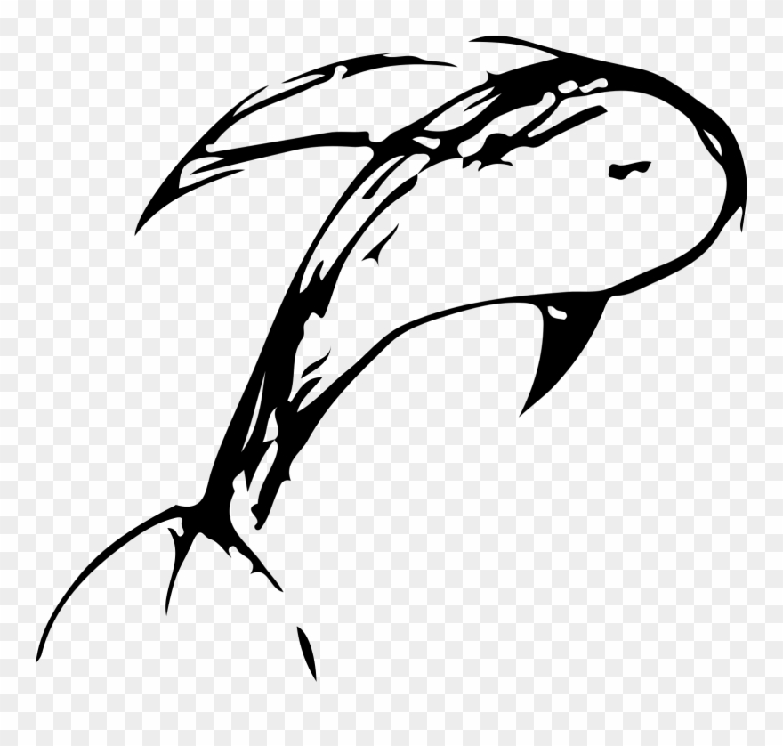 Computer Icons Dolphin Line Art Cartoon Silhouette - Clip Art - Png Download