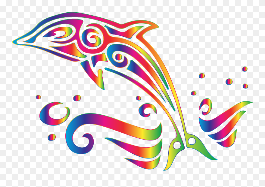Bottlenose Dolphin Symbol Tattoo Decal - Pink Dolphin Clip Art - Png Download