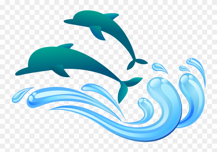Dolphins Clipart Teal - โลโก้ โลมา - Png Download