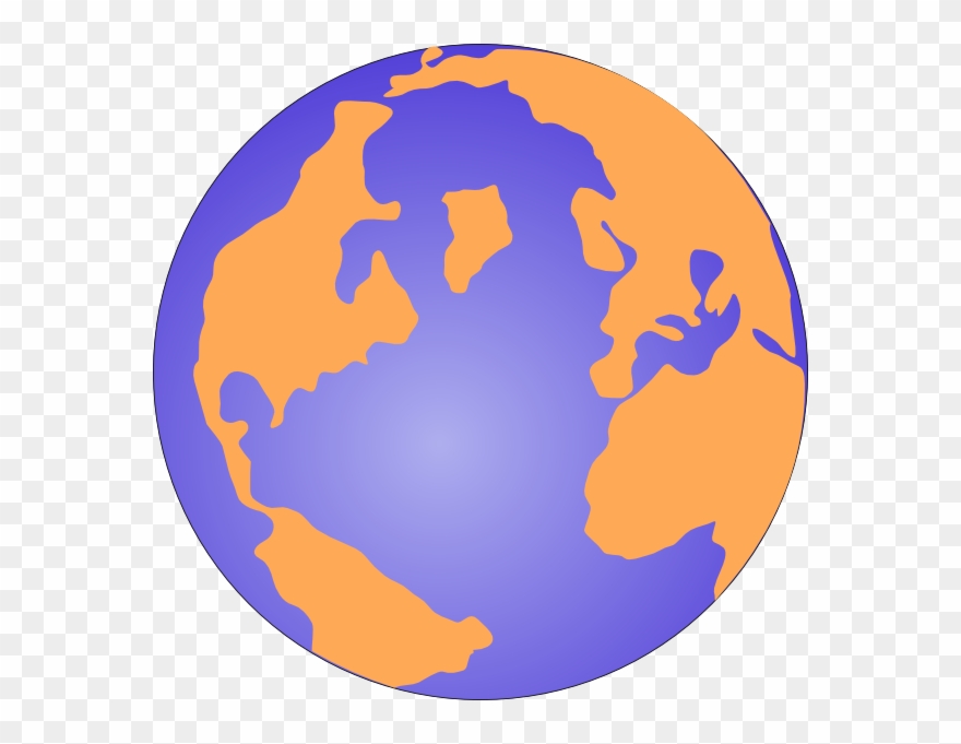 Globe Clipart Orange - Orange And Blue Globe - Png Download