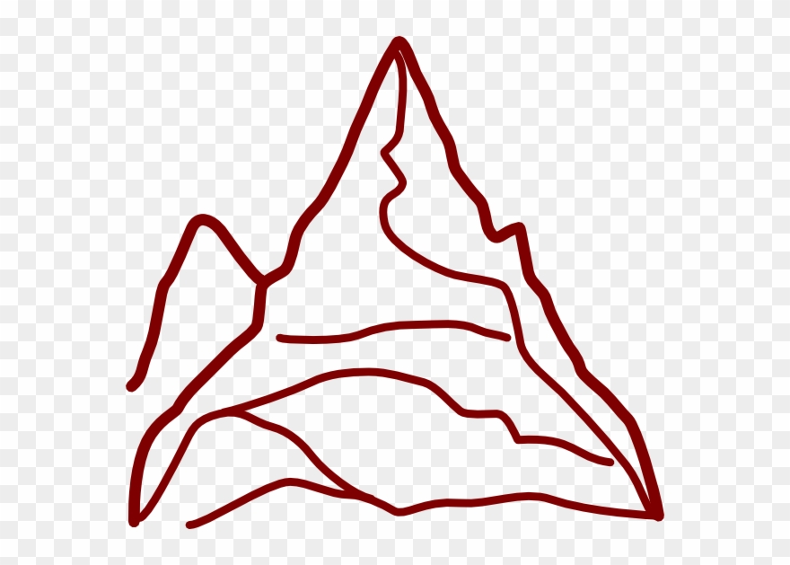 Red Mountain Clip Art - Mountain Clip Art Black And White - Png Download