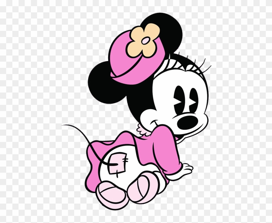 Baby - Baby Minnie Mouse In Diaper Clipart - Png Download