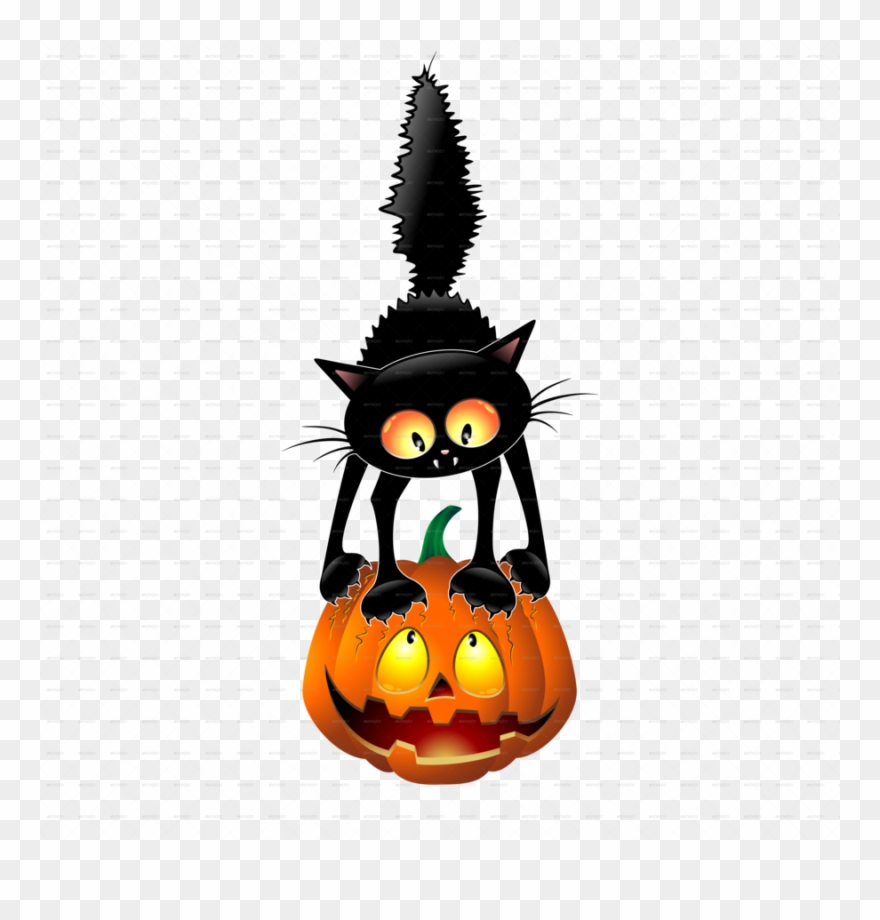 Halloween Cat Cartoon Clipart Cat Cartoon Clip Art - Small Halloween Clip Art - Png Download