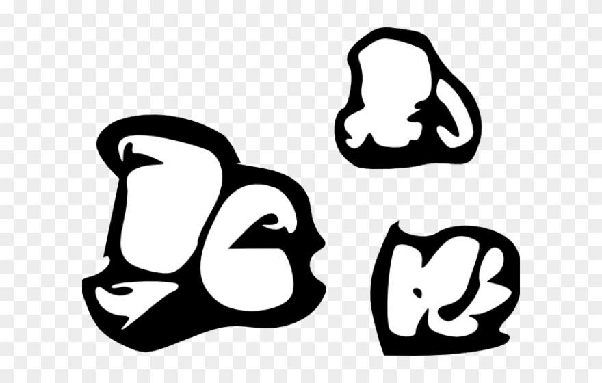 Popcorn Clipart Single - Popcorn Clip Art Black - Png Download