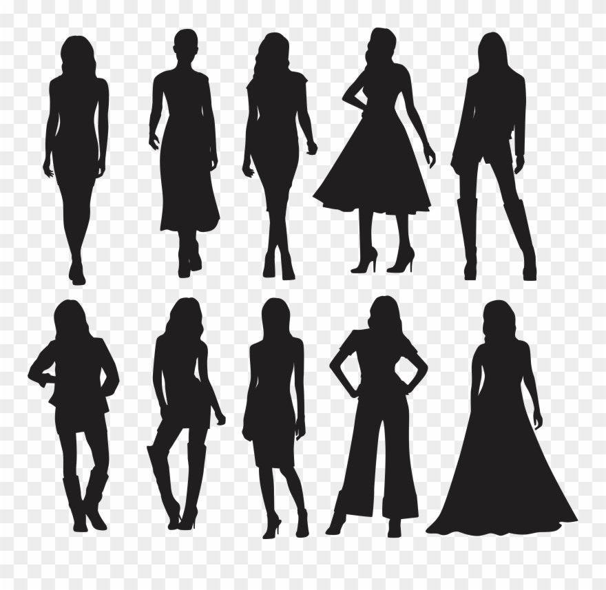 Silhouette Model Fashion - Silhouette Clipart