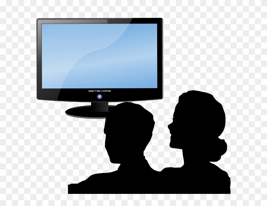 Watching Television Cliparts - Couple Watching Tv Clipart - Png Download