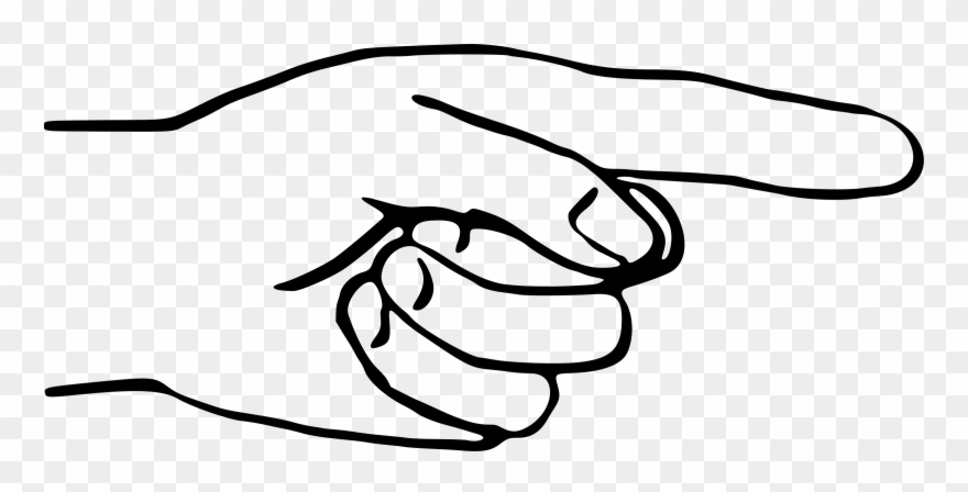 Line Art Drawing The Finger Silhouette Middle Finger - Draw A Pointing Hand Clipart